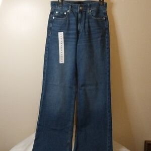 Aeropostale Dark Blue High Rise Wide Leg Jeans Womens 4